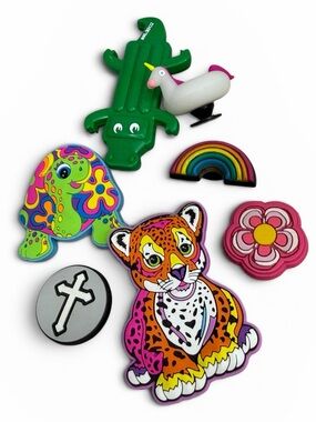Colorful Animal & Shape Kids Shoe Charms - Pink, Green, White, Multicolor